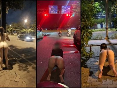 Gái dâm Public bạo, trần truồng giữa SG đông xe qua lại